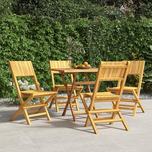 Folding Patio Chairs 4 pcs 18.5"x24"x35.4" Solid Wood Teak Outdoor Chairs Furniture Balcony Furniture Suitable for Gardens, Pools, patios.