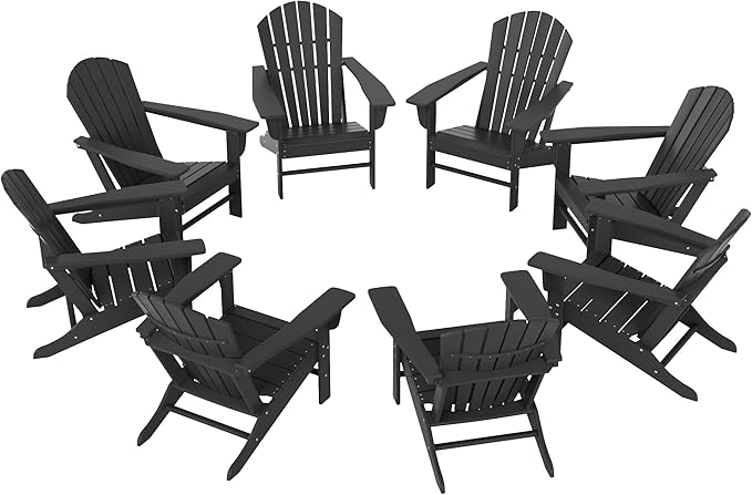 WestinTrends Dylan Outdoor Adirondack Chair (Set of 8), Gray