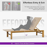 PURPLE LEAF Extra Wide Patio Chaise Lounge Set of 2 Outdoor Lounger French PE Rattan Lounge Chair with Reclining - Photo 9