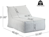 Christopher Knight Home Venny 48" L Outdoor Bean Bag Chair Set of 2, Fabric Bean Bag Chair for Adults and Kids - Photo 2
