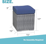 Patiorama 2 Pieces Assembled Outdoor Patio Ottoman - Photo 3