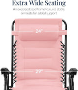 Best Choice Products Oversized Padded Zero Gravity Chair, Folding Outdoor Patio Recliner - Photo 3