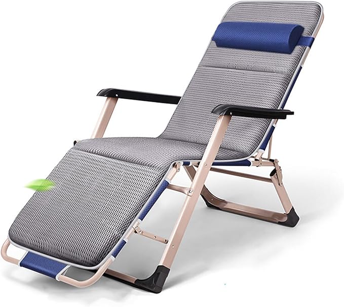 Chair Reclining Lounge Chair Patio Chairs,w/Removable Cushion & Headrest,Reclining Camping Chair w/Upgraded Lock,Large Cup Holder and Footrest,Reclining Patio Chairs Recliner for Indoor Outdoor