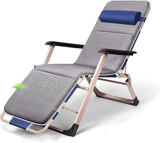 Chair Reclining Lounge Chair Patio Chairs,w/Removable Cushion & Headrest,Reclining Camping Chair w/Upgraded Lock,Large Cup Holder and Footrest,Reclining Patio Chairs Recliner for Indoor Outdoor