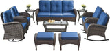 10-Piece Furniture Set-Patio Rocking Chairs Set of 4 Outdoor Rattan Sofa Sets with Coffee Table Outdoor Patio Furniture - Photo 2