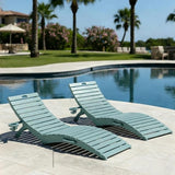 Pre-Assembled Folding in-Pool Lounge Chair, HDPE Outdoor Chaise Lounge with Cup Holder, Pool Lounge Chair for Poolside - Photo 1