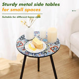 1 Pack Metal Outdoor Side Table Small Outside Round End Table for Patio Modern Accent Garden Corner Table for Small - Photo 4