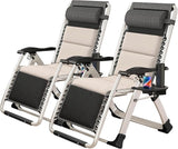 NAIZEA Padded Zero Gravity Chair, Folding Outdoor Lounge Chairs, Adjustable Reclining Camping Chairs with Cup Holder - Photo 1