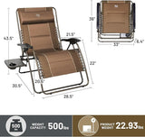 TIMBER RIDGE Oversized Zero Gravity Chair, 33In Wide XXL Zero Gravity Reclining Chair with Side Table - Photo 3