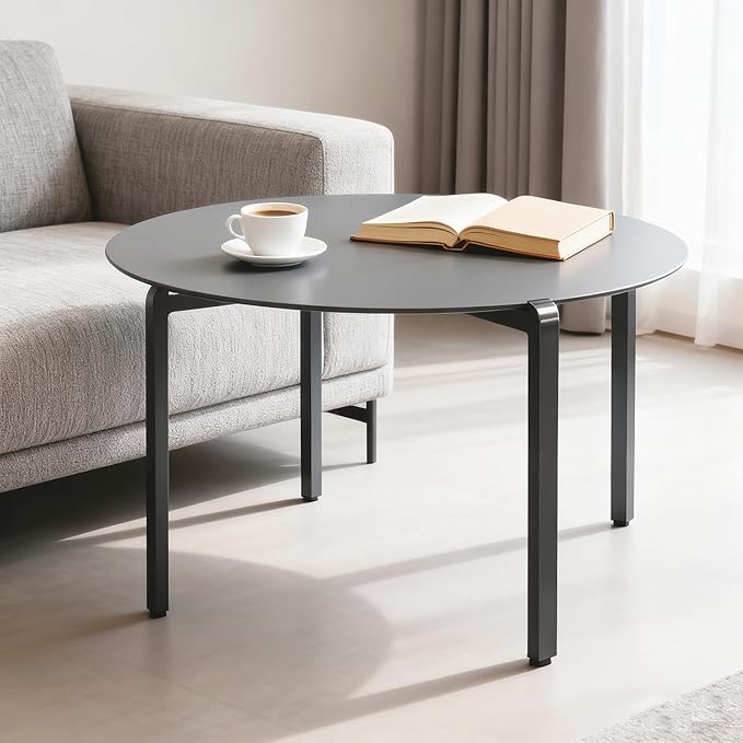 All-Weather Aluminum Outdoor Coffee Table | Modern & Durable Patio Furniture | Perfect for Balcony, Garden, and Poolside | Black (29.5 x 15 in)