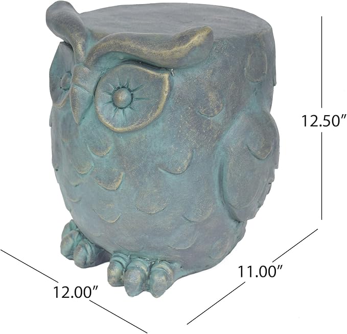 OWL Garden Stool, Plant Stool or OWL Table for Garden, Front Porch, Patio, Outside, Indoor, Lightweight Concrete - Photo 3