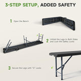 6FT Folding Bench - Heavy Duty 770lbs Capacity, Safety Locking Button & Wider Carrying Handle - Photo 7