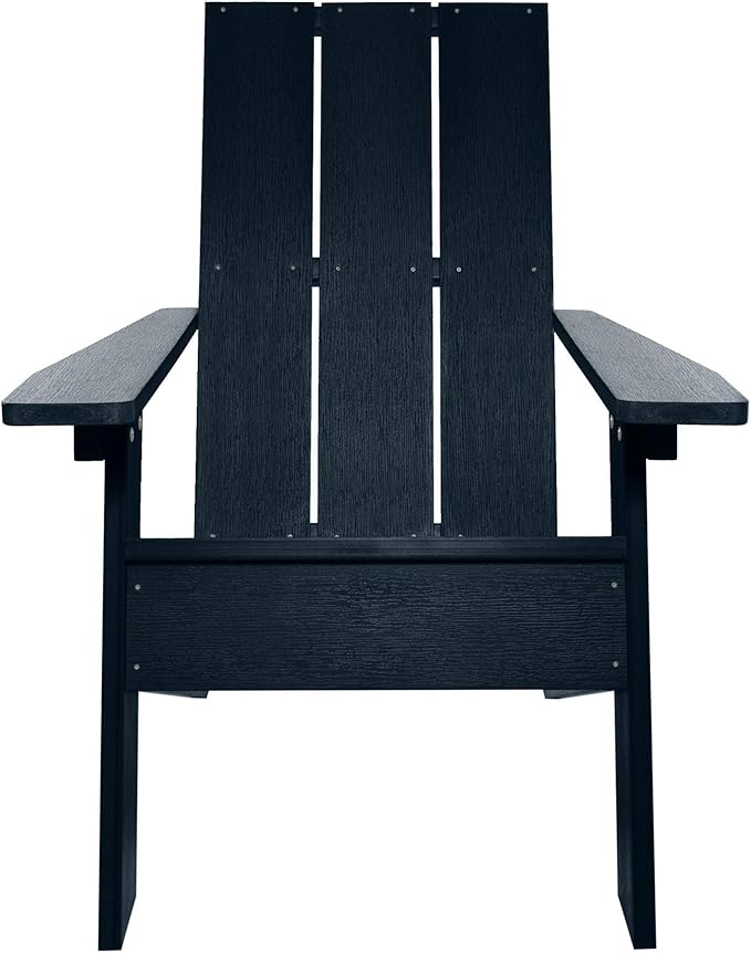 Highwood Italica Modern Adirondack Chair, Ottoman, and Side Table, 3-Piece Set, Federal Blue