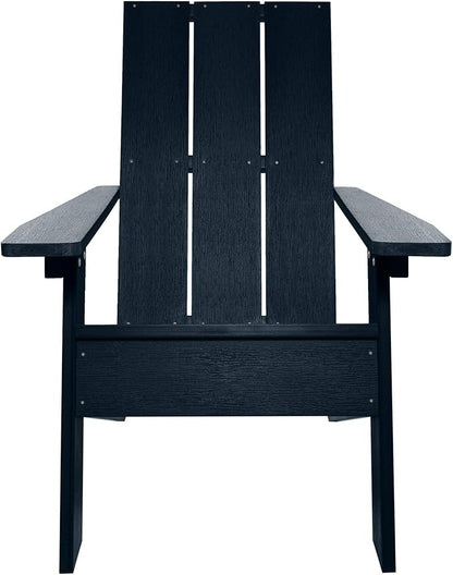 Highwood Italica Modern Adirondack Chair, Ottoman, and Side Table, 3-Piece Set, Federal Blue