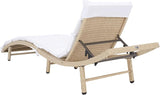 SAFAVIEH Outdoor Collection Colley Beige/White Cushion Wicker Chaise Lounge - Photo 8