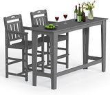 Ciokea 3 Pcs Outdoor Bar Height Table Set, 60" Extra Long Rectangle High Top Table and 2 Oversized Adirondack Chairs Set - Photo 1
