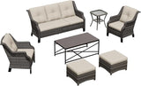 Wicker Patio Furniture Sets, 7 Pieces Outdoor Furniture with Patio Chairs, Outdoor 3-Seater Sofa, Ottoman, Coffee Table - Photo 9