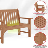 Costaelm Garden Bench, Farmhouse Park Front Porch for Entryway Bench Outdoor Seating Low Bench Patio Bench - Photo 4