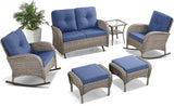 Belord 6 Pieces Wicker Patio Furniture Set with Patio Rocking Chairs - Photo 1