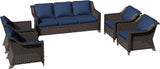 5 Pieces Patio Conversation Furniture Set - 1 Sofa, 4 Armchairs - Photo 6