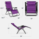 Best Choice Products Set of 2 Extra Wide Adjustable Steel Mesh Zero Gravity Lounge Chair Recliners w/Pillows and Cup - Photo 3