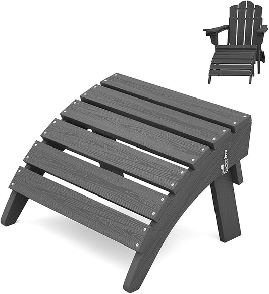 KINGYES Folding HDPE Adirondack Chairs Ottoman