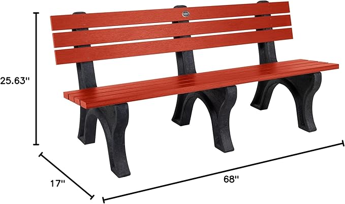 Sequoia Professional Aurora Park Bench, 6 ft, Rustic Red