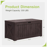 Greesum 120 Gallon Deck Box, Resin Outdoor Storage Container for Patio Furniture, Garden Tools, Pool Accessories - Photo 6