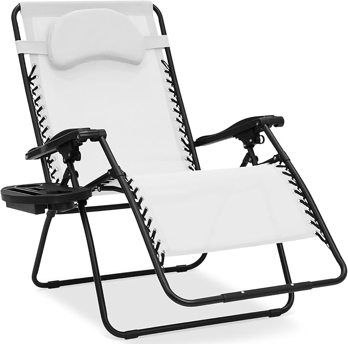 Best Choice Products Oversized Zero Gravity Chair, Folding Outdoor Patio Lounge Recliner w/Cup Holder Accessory Tray - Photo 1