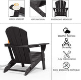 Folding Adirondack Chairs with Cup Holders, Set of 4 HDPE Plastic Outdoor Chairs, Weather Resistant, Real Wood Look - Photo 8