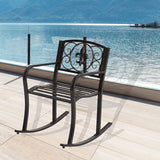 KINTNESS Outdoor Metal Rocking Chair Patio Rocking Bench with Cushion (1, 2-seat) - Photo 2