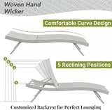 Patio Chaise Lounges, 79’’ Long Reclining Chairs with 5-Position Adjustable Backrest, PE Rattan Lounge Chair - Photo 4