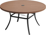 VICLLAX 50" Outdoor Round Patio Table with Umbrella Hole, All Weather Metal Round Outdoor Dining Table for Lawn Garden - Photo 1