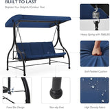 AECOJOY Porch Swing Chair, 3 Seats Porch Swing Adjustable Canopy Outdoor Swing with Stand Patio Swing Bed with - Photo 4