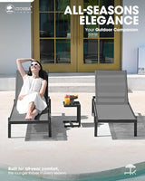 Ciokea Aluminum Chaise Lounge Chair Outdoor with Wheels - Photo 3