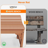 VINGLI Outdoor Bench Garden Bench HDPE Porch Bench, All-Weather Patio Bench - Photo 7
