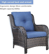 HUMMUH 6 Pieces Patio Furniture Set with Fire Pit Table High Back Outdoor Conversation Set Wicker Patio Couch Outdoor - Photo 2