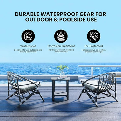 2-Tier Outdoor Side Table, 16" Adirondack Small Side Table All Weather Resistant, Patio End Table for Outside or Indoor, Patio, Yard, Pool, Porch, Garden, Grey