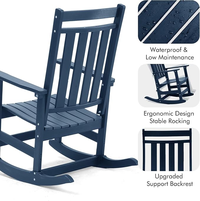 Oversized Outdoor Rocking Chairs Set of 2 - Photo 5