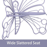 Purple Cute Butterfly Benches for Outdoors, Pretty Garden Bench & 50" Metal Outside Bench - Photo 5