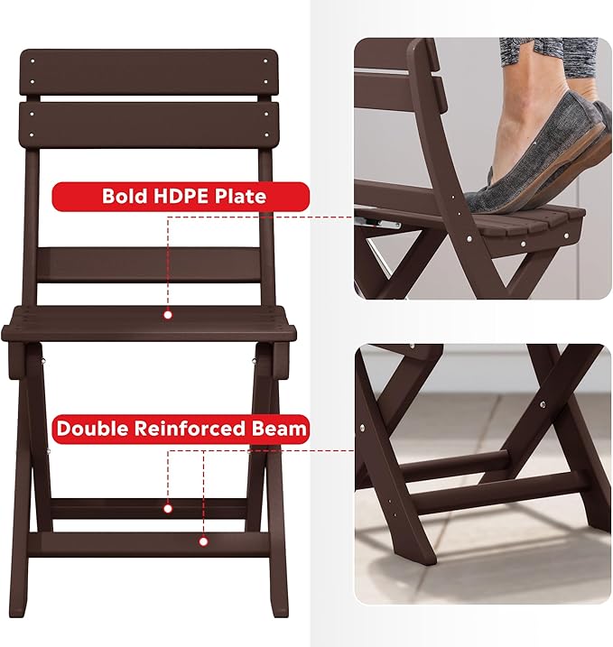 Costaelm Outdoor Patio Modern Folding Dining Chair - Photo 7
