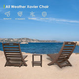 GREENVINES Folding-Xavier-Chairs Set of 4 | Wave | Portable Adirondack-Chair | HDPE Plastic | All Weather Fire-Pit Chair - Photo 5