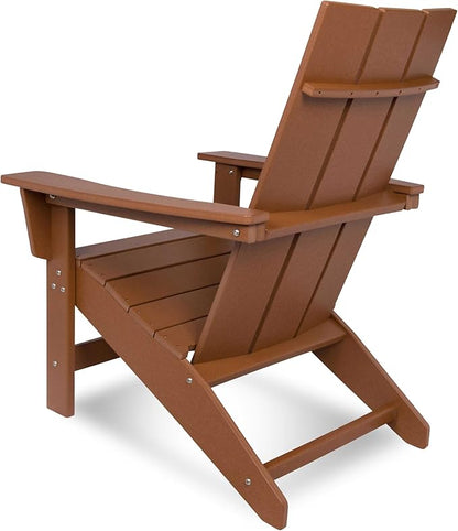 Shine Company Coastal Modern All-Weather Adirondack Chair, Brown