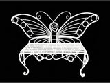 Unknown1 White Metal Butterfly Bench - Photo 2