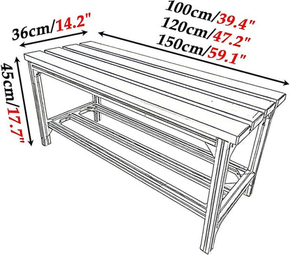 Outdoor Benches Weatherproof Porch Benches Outdoor Made of Aluminum Alloy Metal Garden Bench 2-Seater for Porch Patio Garden Lawn Balcony Backyard(120x36x45cm)