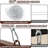 Heavy Duty Porch Swing Outdoor, 900LBS Capacity Textilene Hanging Bench Swing Chair with Extended Chains - Photo 5