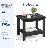 18" Outdoor Side Table, 2-Tier Patio Side Table, Weather Resistant, Easy Assembled - Photo 3