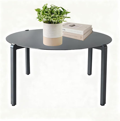 All-Weather Aluminum Outdoor Coffee Table | Modern & Durable Patio Furniture | Perfect for Balcony, Garden, and Poolside | Black (29.5 x 15 in)