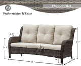 HUMMUH Outdoor Furniture 4 Pieces Patio Furniture Set Wicker Outdoor Sectional Sofa with 2 Patio Chairs - Photo 2