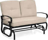 Giantex Outdoor Glider Bench, Patio Loveseat with Cushions, 440 Lbs Capacity, 2-Person Outdoor Rocking Chair - Photo 1